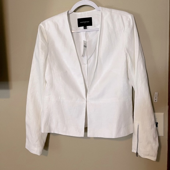 Banana Republic Peplum Linen Jacket NWT - Picture 2 of 7